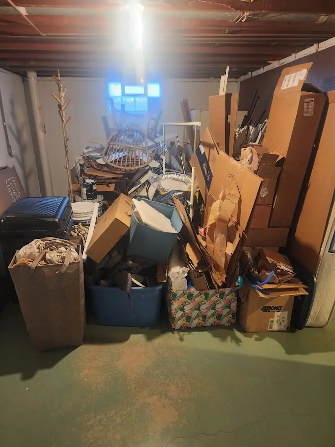 Roll-off dumpster container at job site for 20 Yard Dumpster Rental in New Milford